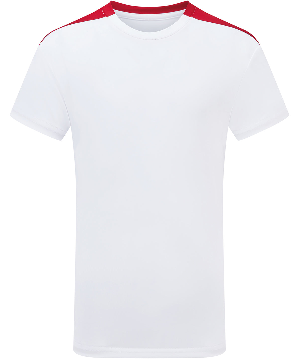 Kids TriDri® contrast performance t-shirt - TR09B - White Fire Red - Customisable T-Shirts