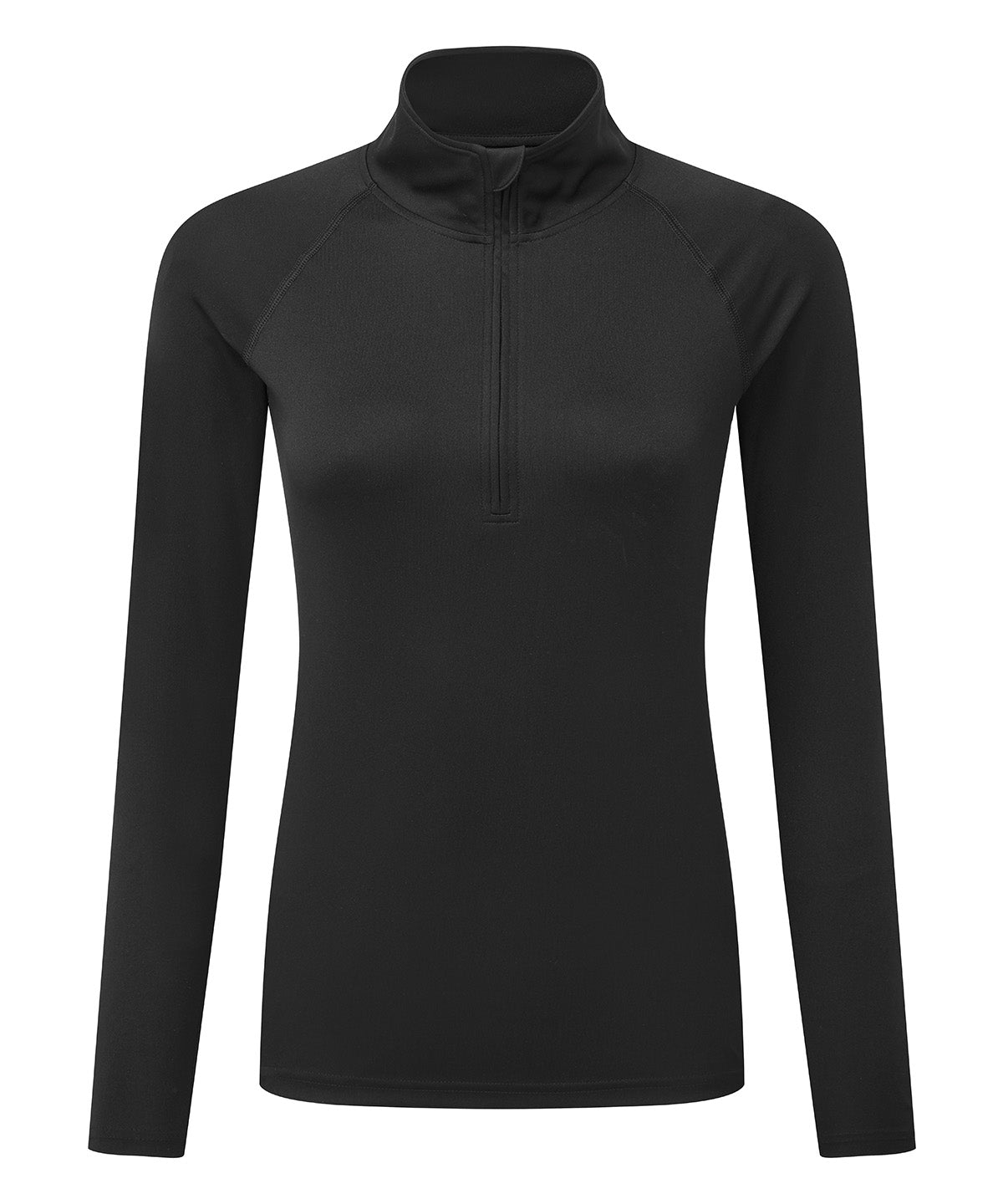 WomenS Long Sleeve Performance Zip - TR120 - Black Black* - Customisable Sports Overtops