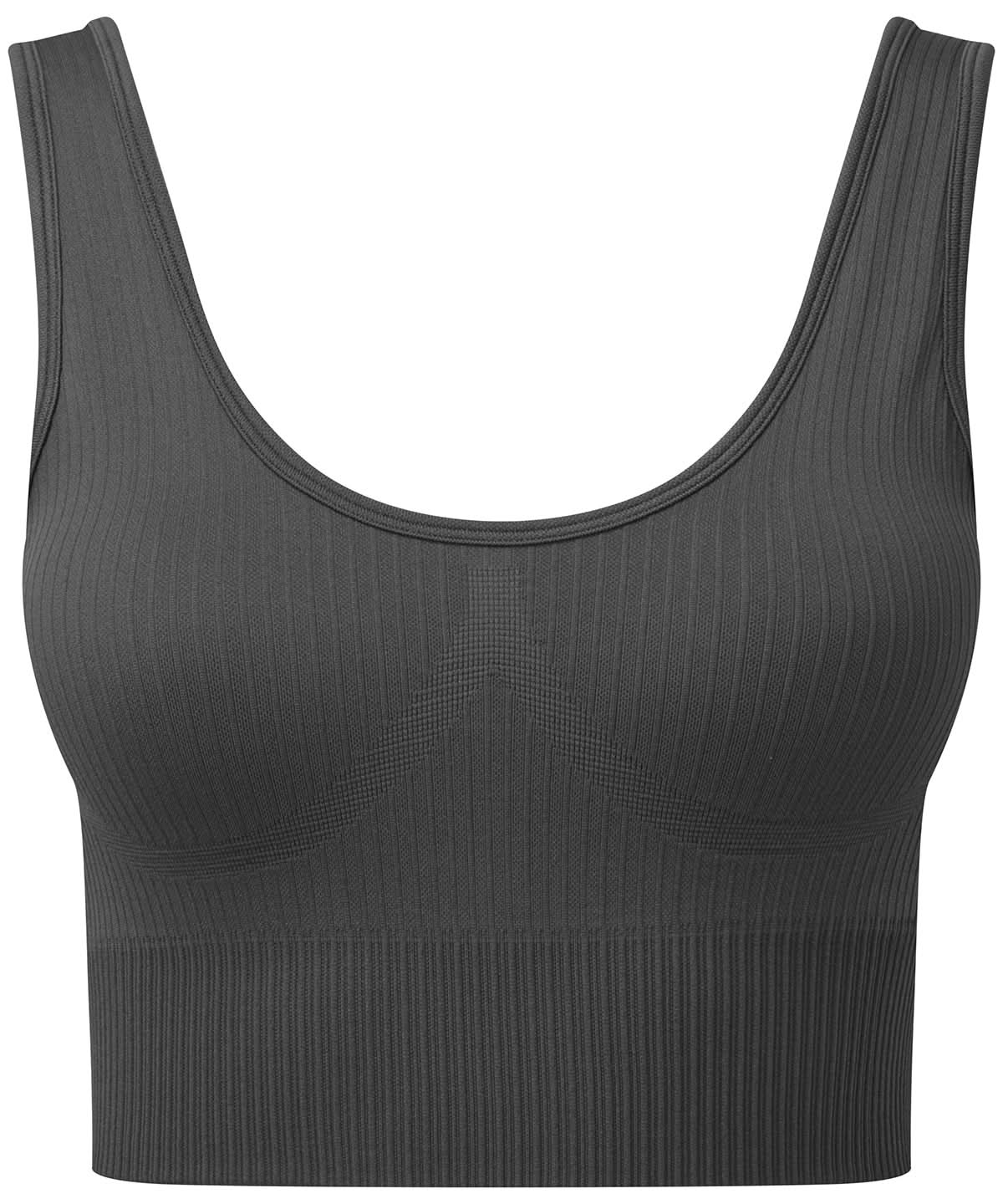 TriDri Tridri WomenS Ribbed Seamless 3D Fit Multi Sport Bra TR213 - Charcoal - Customisable Bras