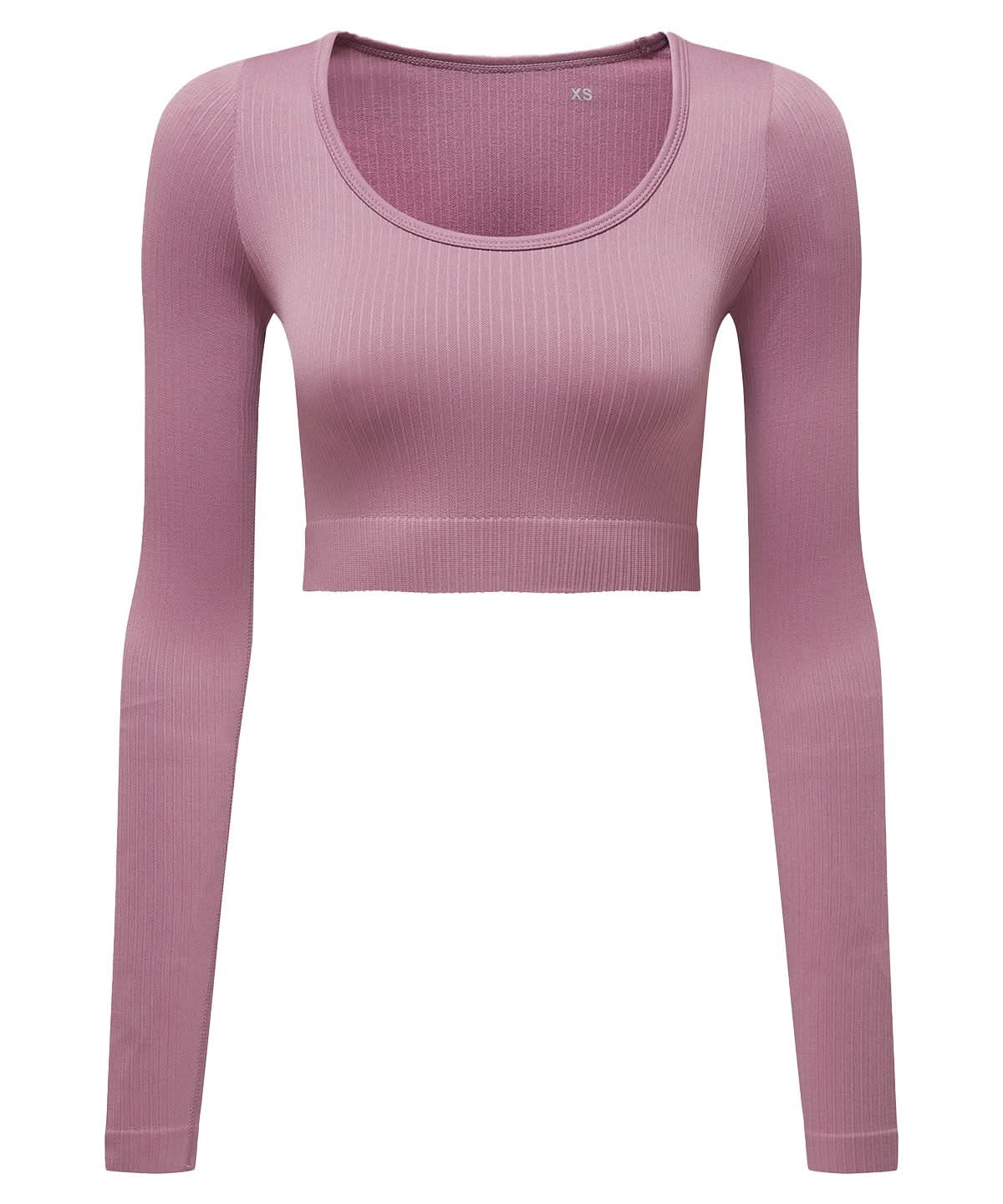 TriDri Tridri Women Ribbed SeamleShort Sleeve 3D Fit Crop Top TR224 - Mauve - Customisable T-Shirt