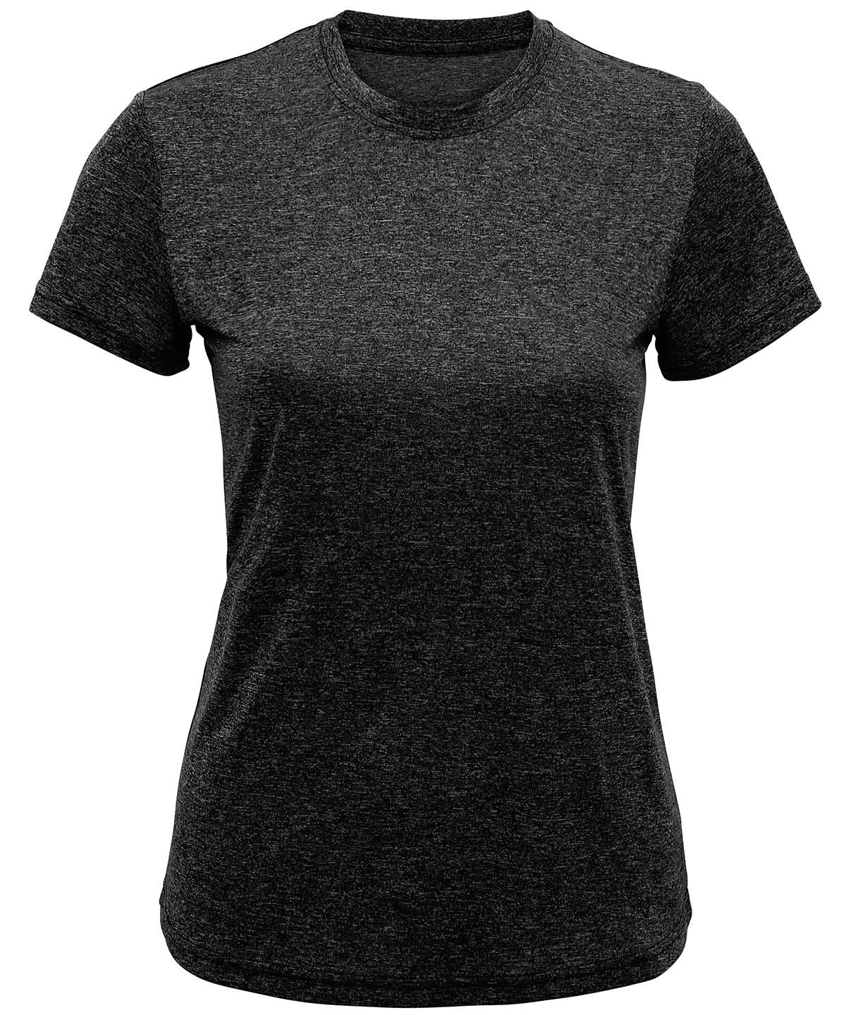 TriDri Tridri WomenS Recycled Performance T Shirt TR502 - Black Melange - Customisable T-Shirt
