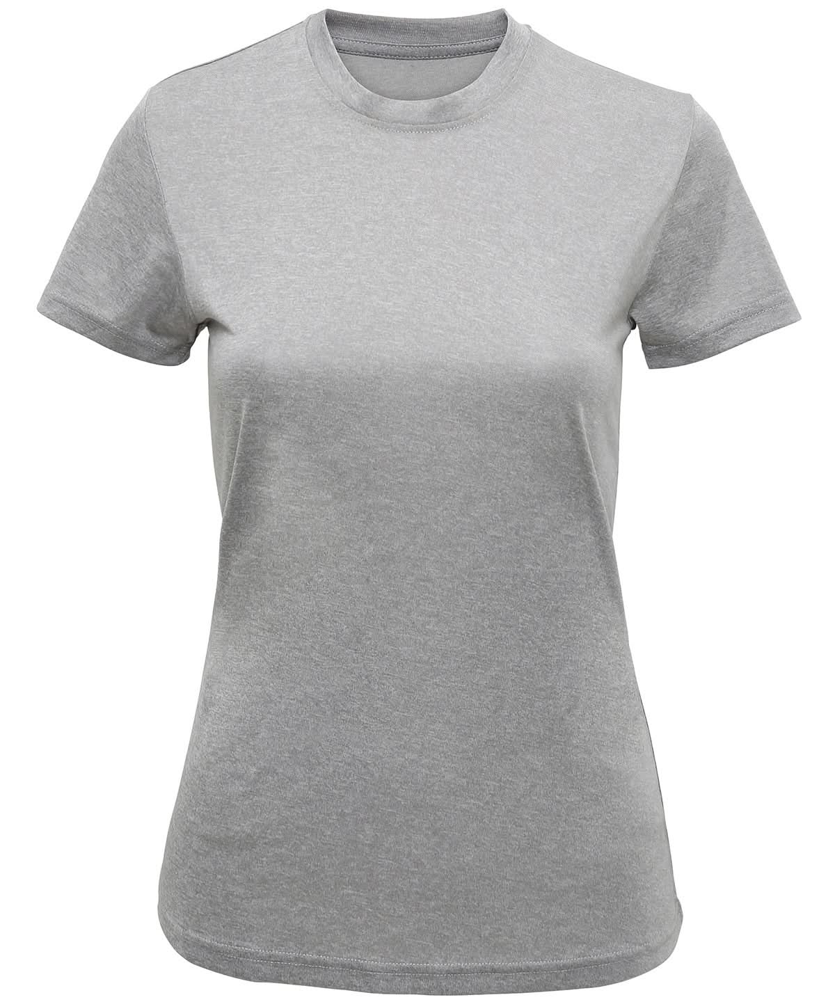 TriDri Tridri WomenS Recycled Performance T Shirt TR502 - Silver Melange - Customisable T-Shirt