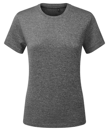 TriDri Tridri WomenS Cationic Recycled Textured Tee TR504 - Black Melange - Customisable T-Shirt