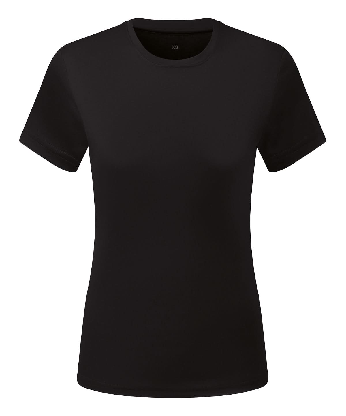 TriDri Tridri WomenS Cationic Recycled Textured Tee TR504 - Black - Customisable T-Shirt