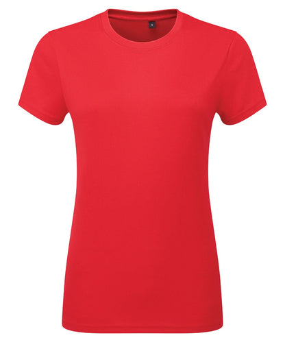TriDri Tridri WomenS Cationic Recycled Textured Tee TR504 - Fire Red - Customisable T-Shirt