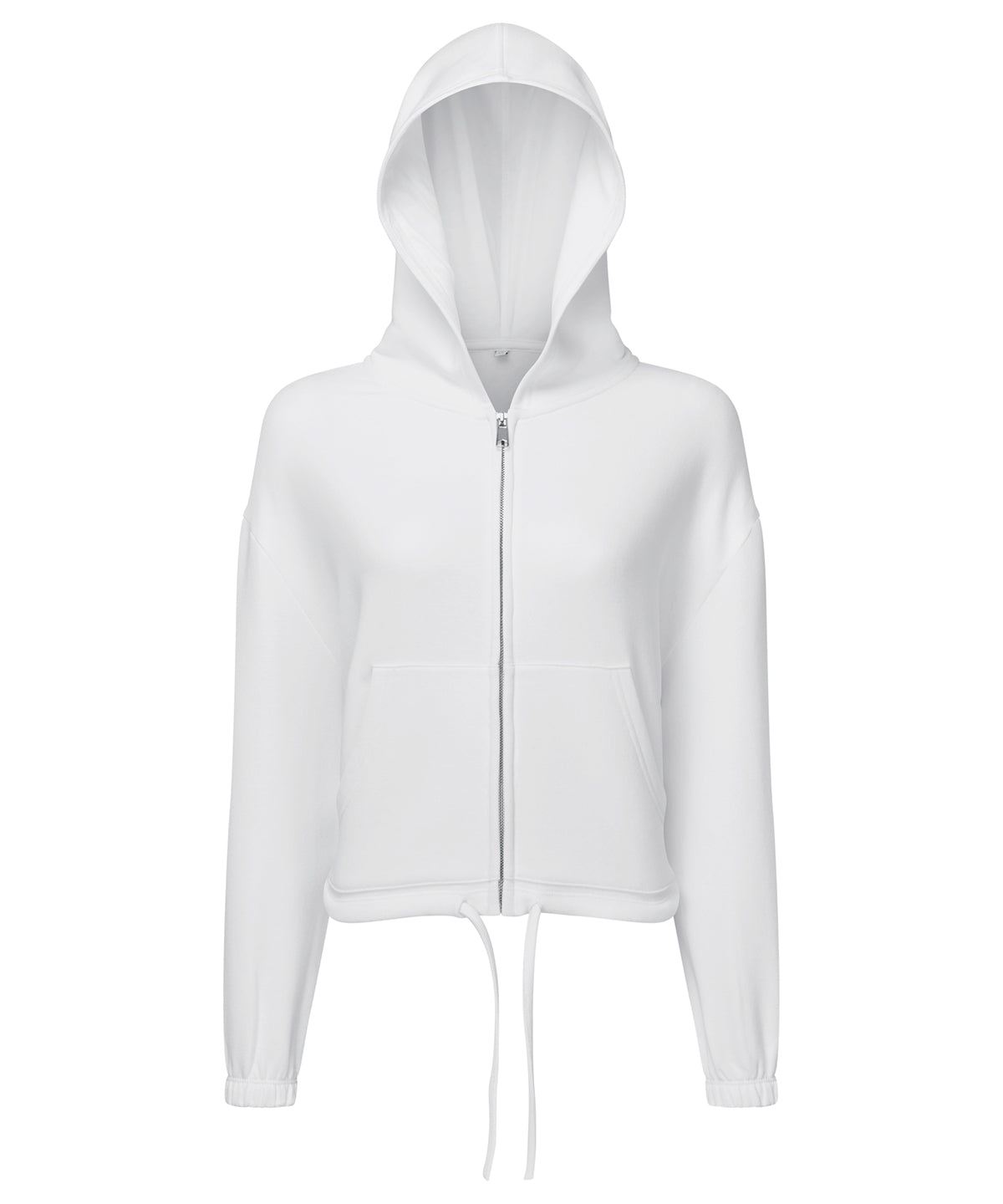 WomenS Recycled Drawstring Full Zip Hoodie - TR601 - White - Customisable Hoodies