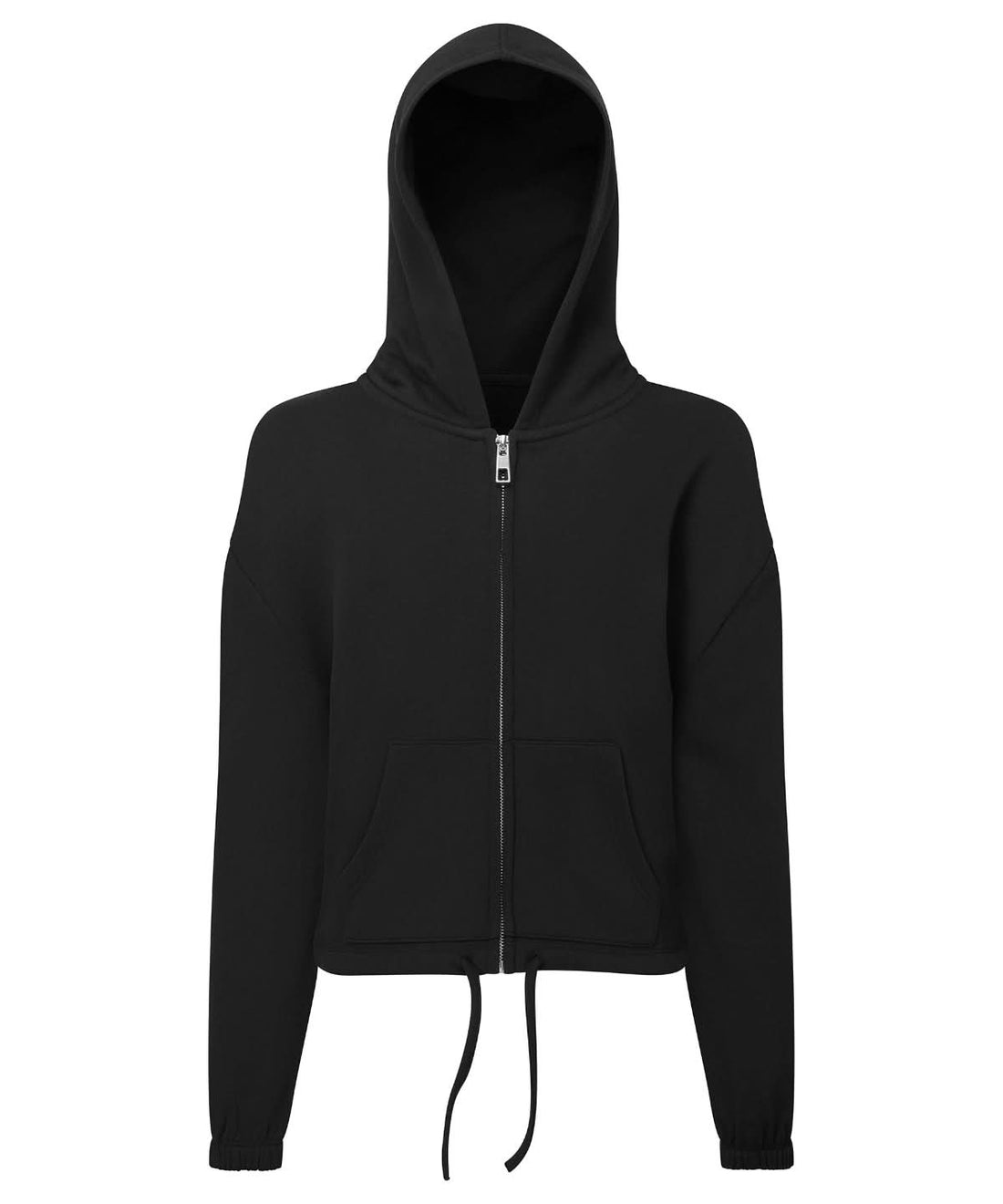 TriDri Tridri Kids Recycled Cropped Oversize Full Zip Hoodie TR61B - Black - Customisable Hoodies