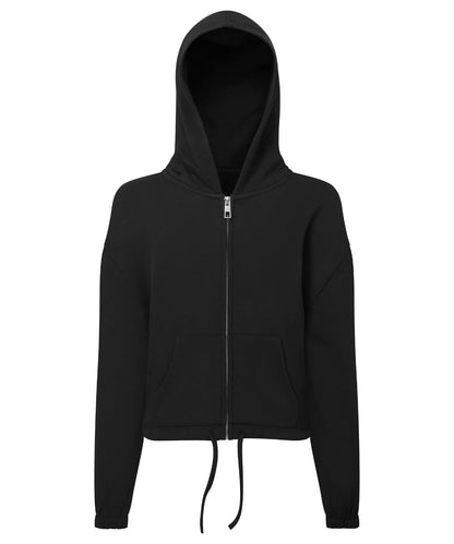 TriDri Tridri Kids Recycled Cropped Oversize Full Zip Hoodie TR61B - Black - Customisable Hoodies