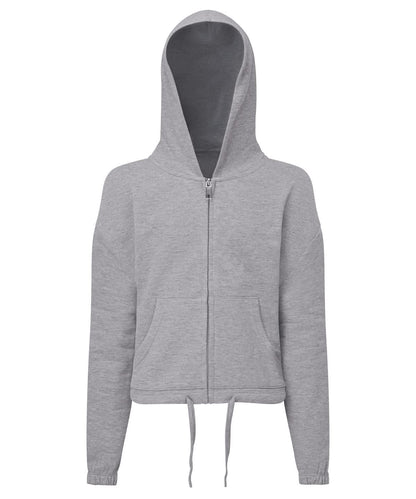 TriDri Tridri Kids Recycled Cropped Oversize Full Zip Hoodie TR61B - Heather Grey - Customisable Hoodies