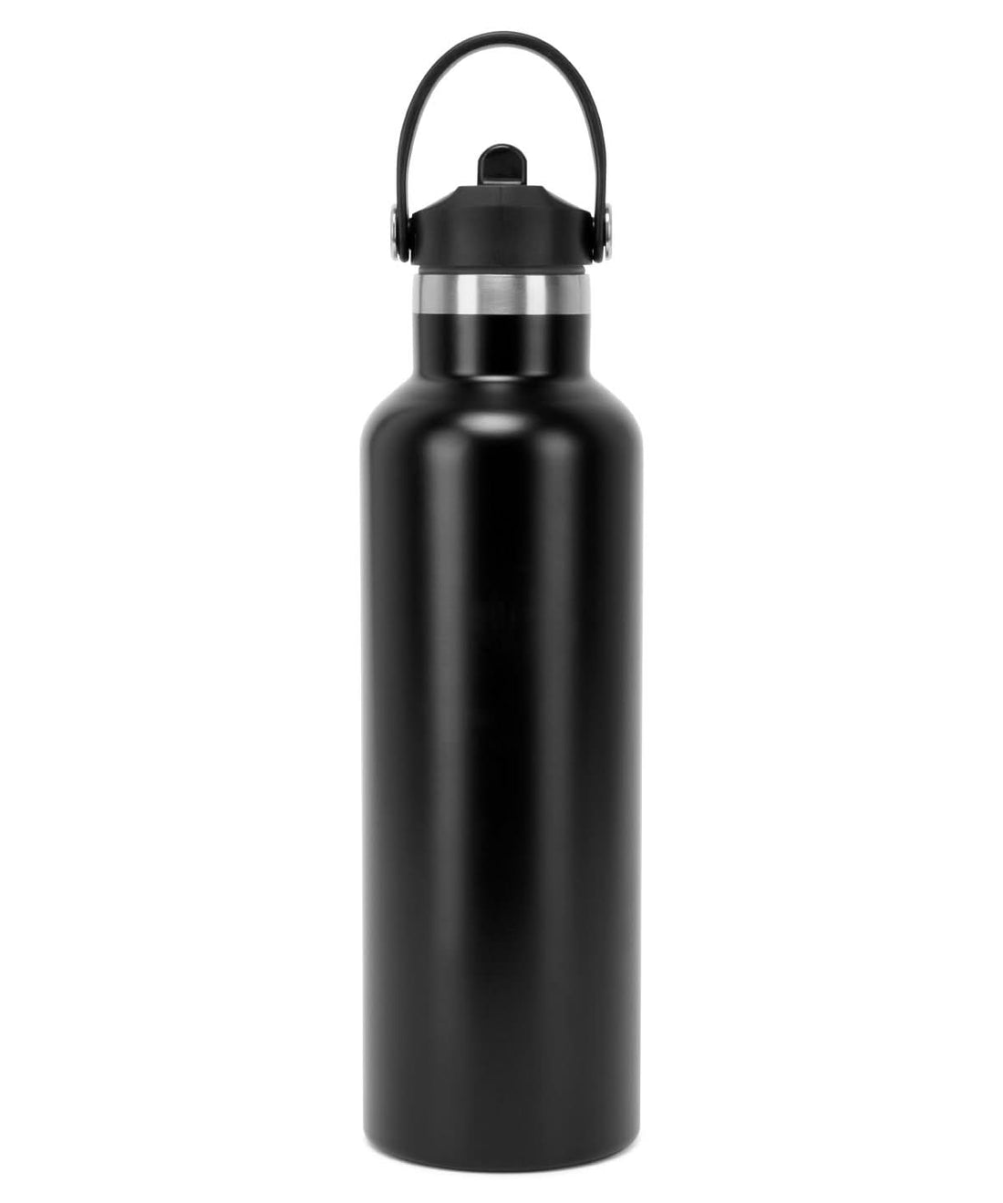 TriDri Tridri Vacuum Sports Water Bottle With Flip Up Straw TR700 - Black One size - Customisable Bottles
