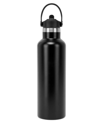TriDri Tridri Vacuum Sports Water Bottle With Flip Up Straw TR700 - Black One size - Customisable Bottles