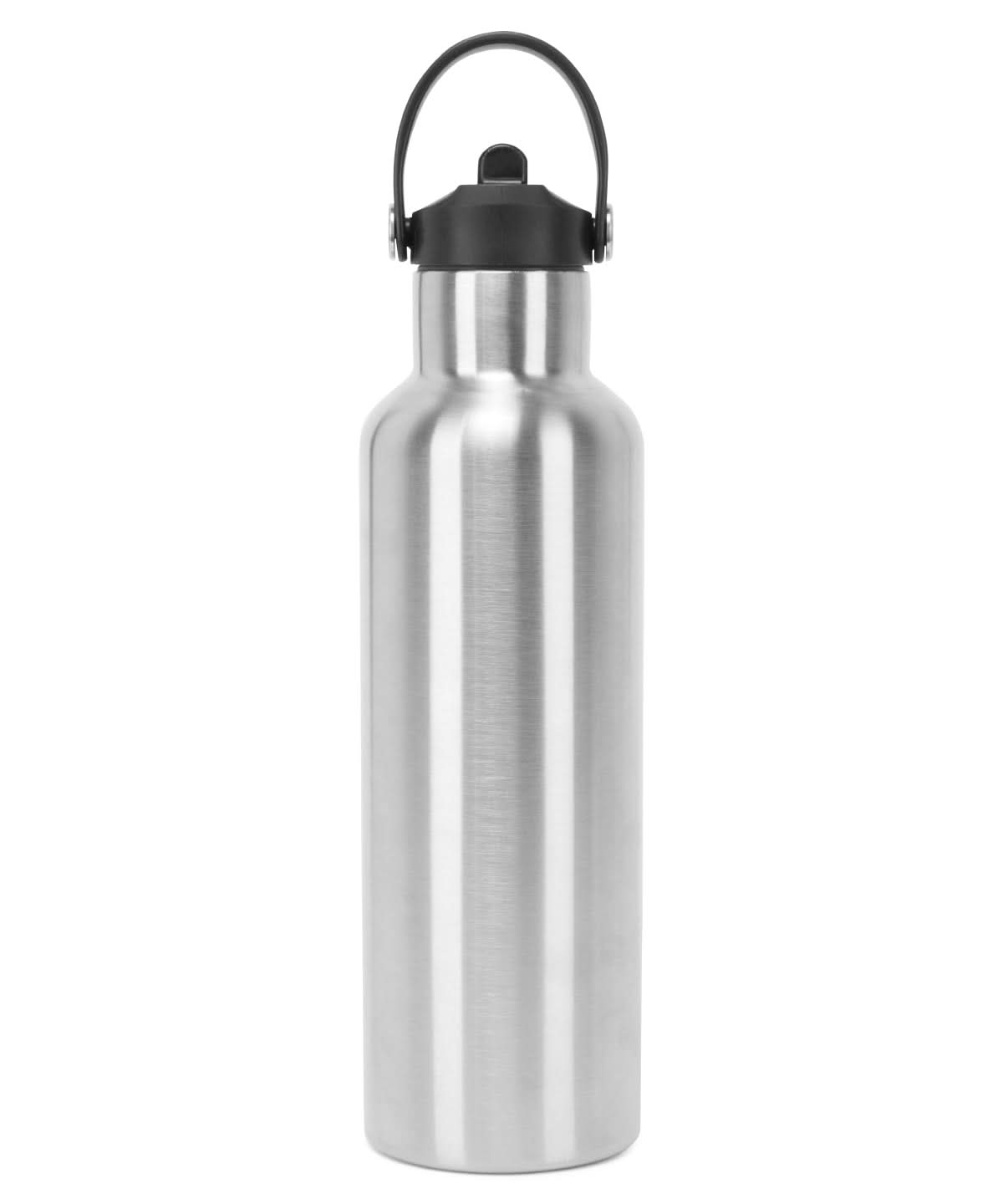 TriDri Tridri Vacuum Sports Water Bottle With Flip Up Straw TR700 - Brushed Steel One size - Customisable Bottles