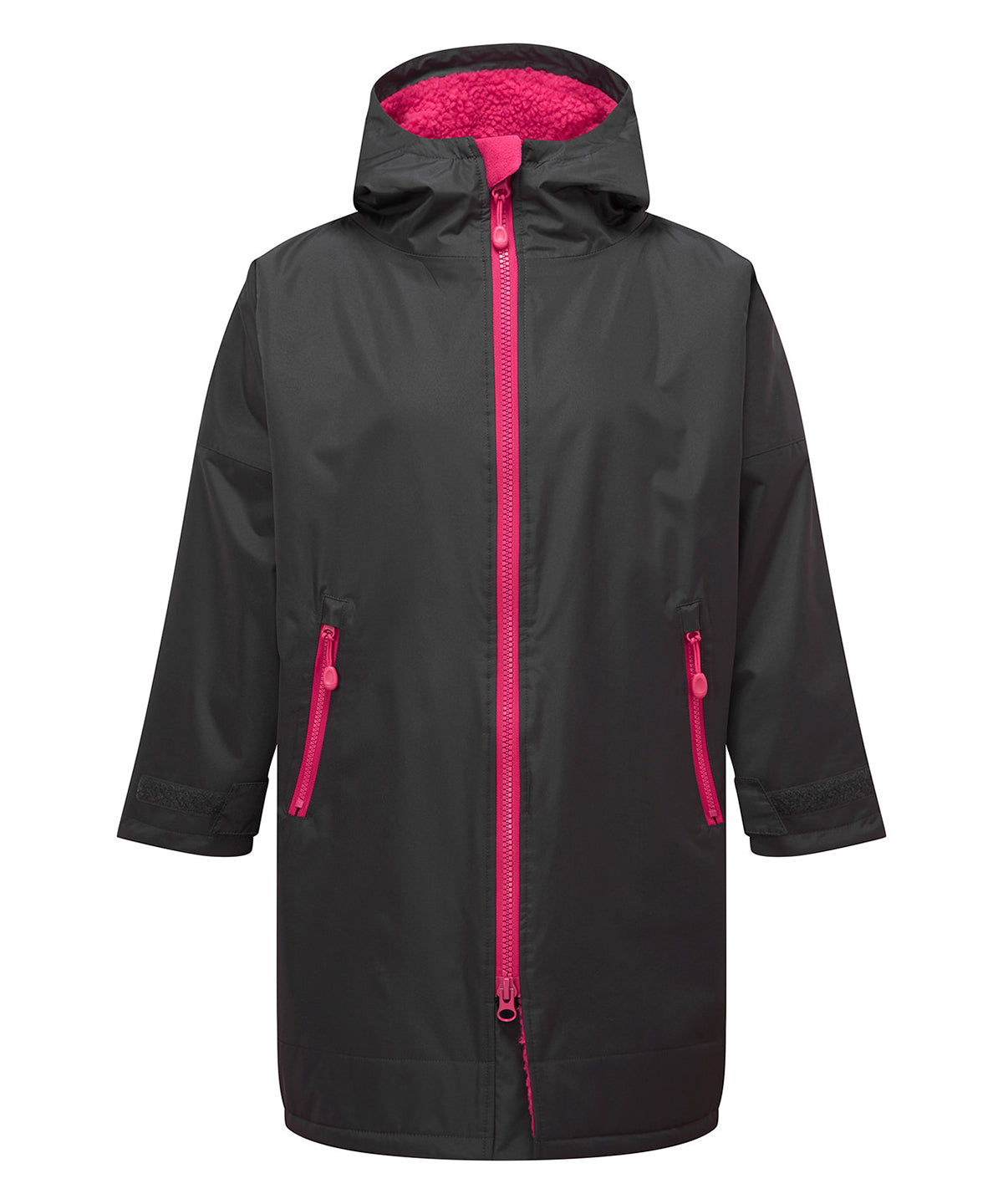 Kids All Seasons Waterproof Changing Robe - TR80B - Charcoal Hot Pink - Customisable Robes
