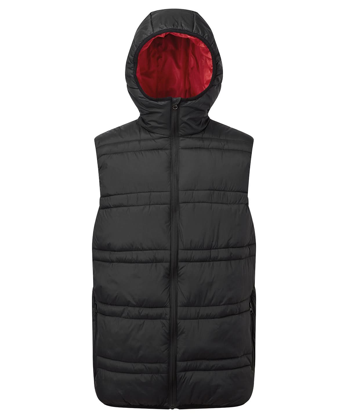2786 Latitude hooded bodywarmer TS039 - Black Red - Customisable Bodywarmers