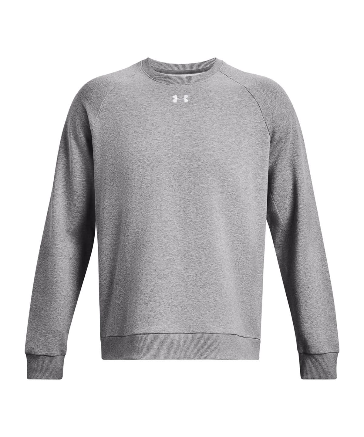 Under Armour Rival Fleece Crew UA059 - Castlerock Light Heather White - Customisable Sweatshirts