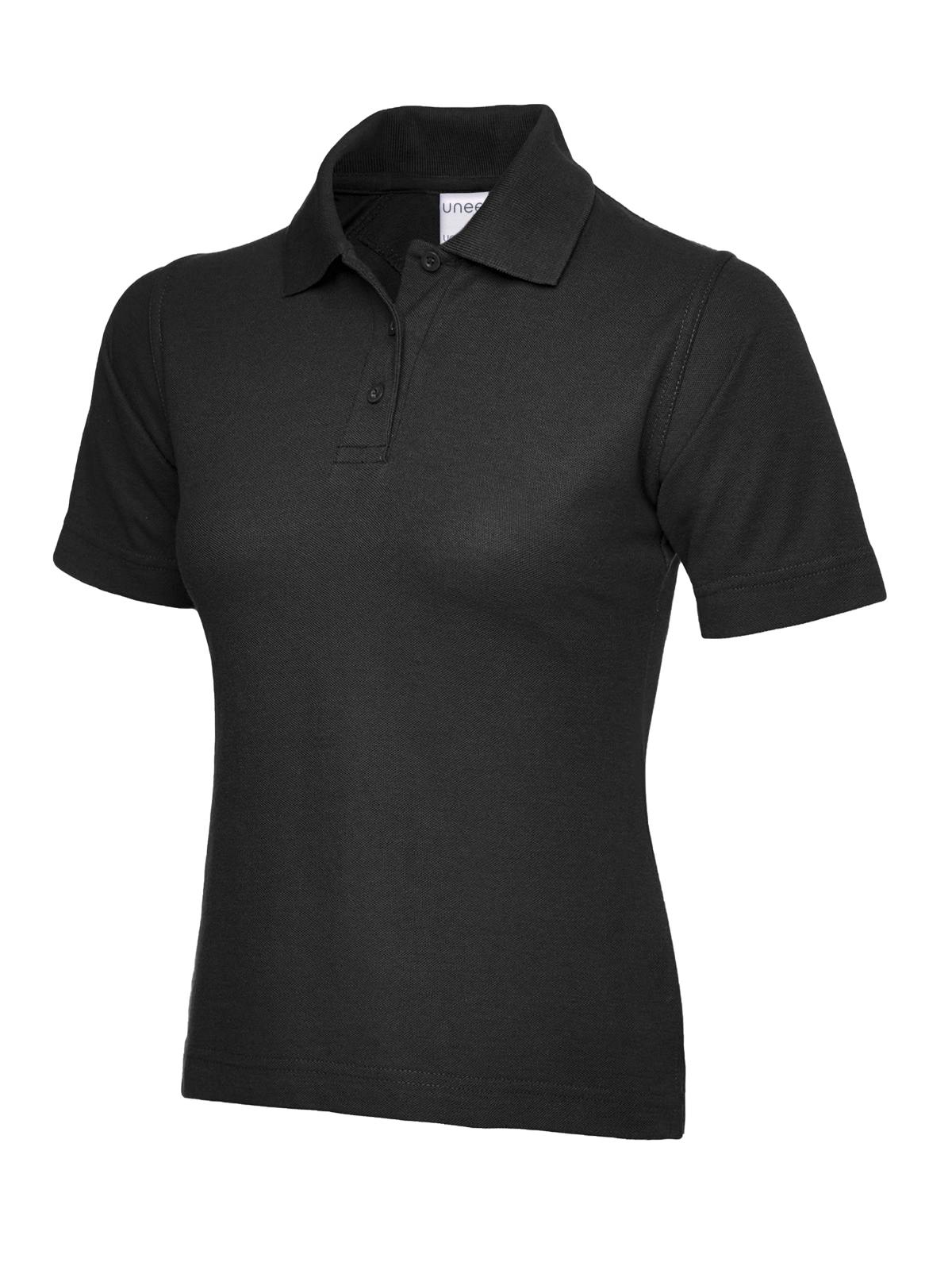 Ladies Active Cotton Poloshirt - UC115 - Black - Customisable Polos
