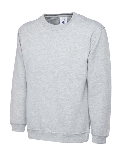 Ladies Deluxe Crew Neck Sweatshirt - UC211 - Heather Grey - Customisable Sweatshirts