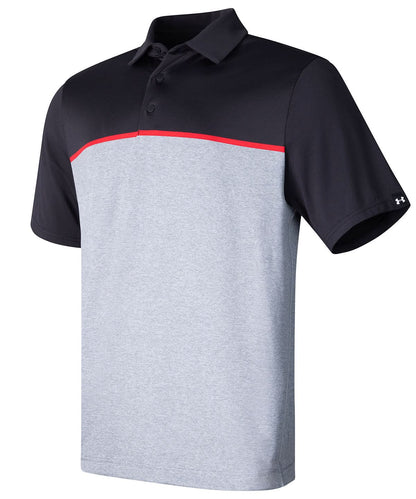 Under Armour Golf Playoff 30 Stripe Polo Lb Edge Lit UG003 - Black Red Black - Customisable Polo Shirts