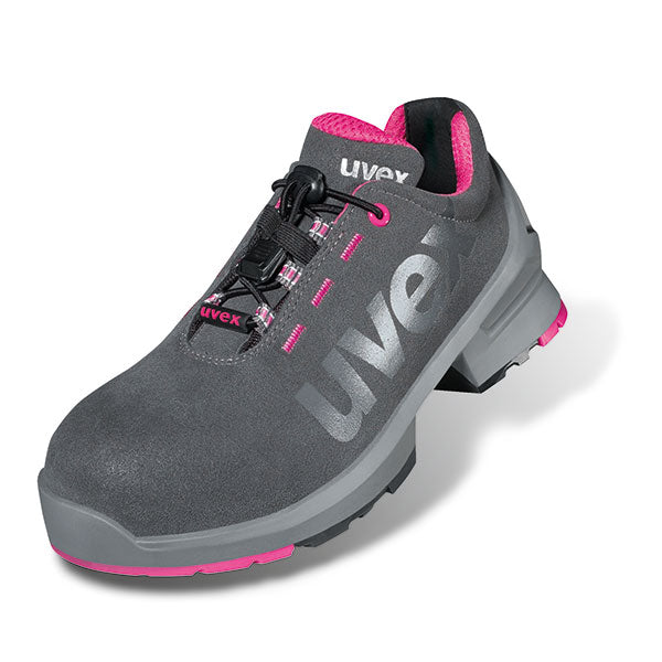 Ladies Safety Trainers - UV85628 - Grey Pink - Customisable Safety Trainers