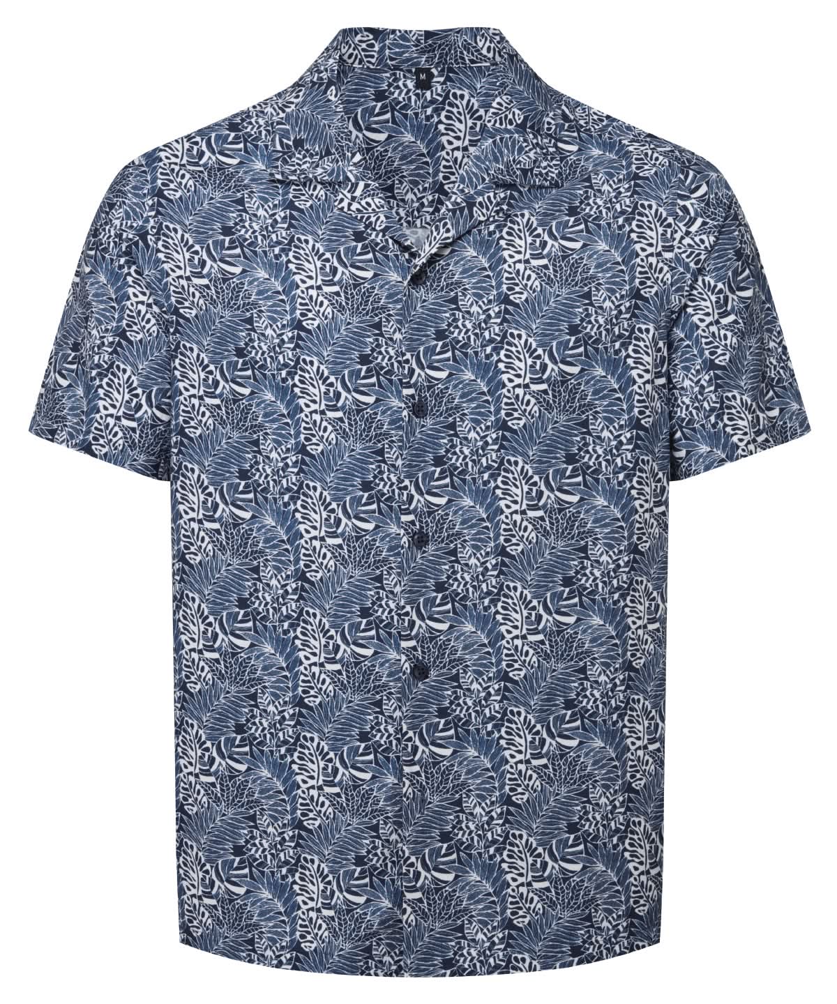 Wombat Mens Shirt WB500 - White Navy Leaf - Customisable Shirts