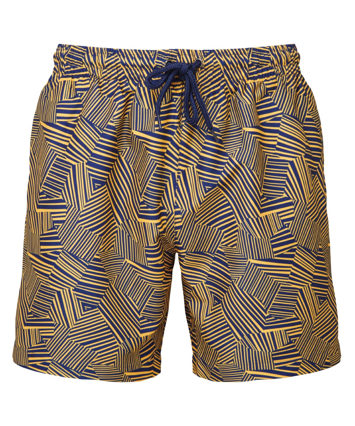 Wombat Mens Swim Shorts WB900 - Navy Mustard - Customisable Shorts