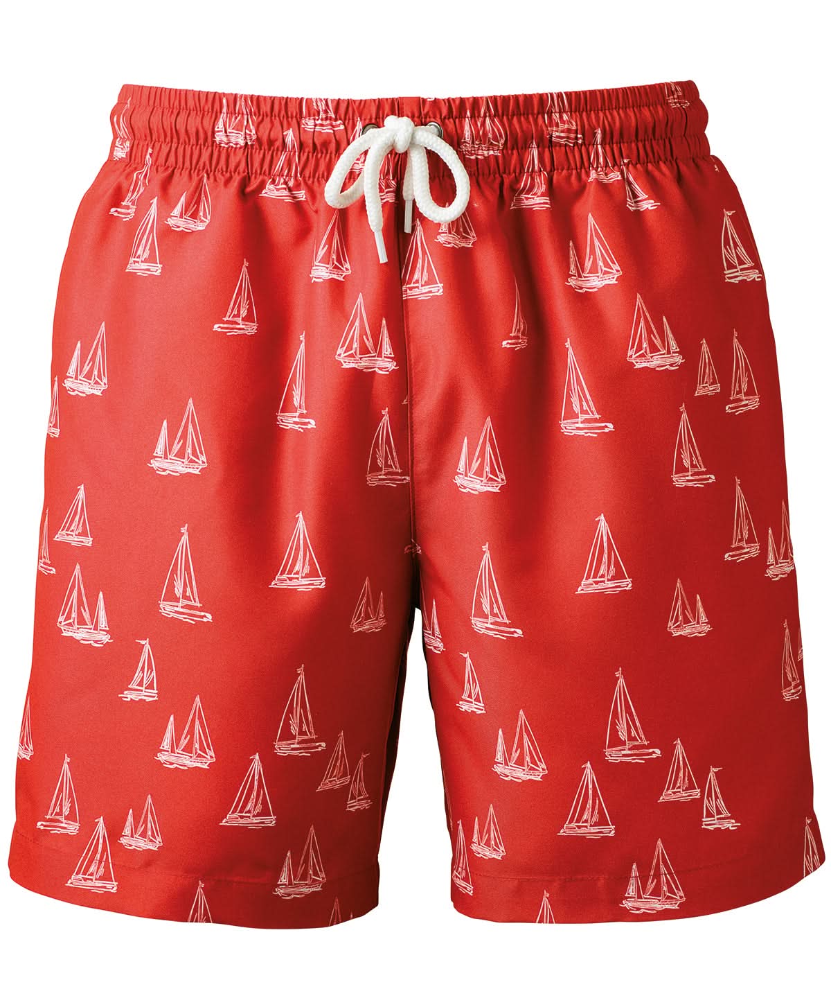 Wombat Mens Swim Shorts WB900 - Washed Coral Nautical Design - Customisable Shorts
