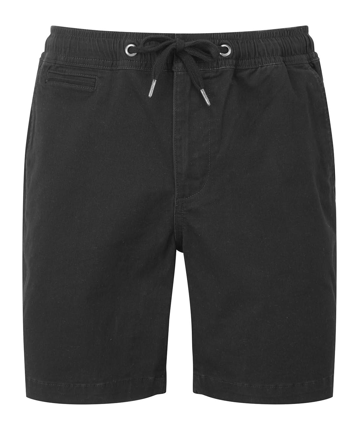 Wombat Mens drawstring Chino Shorts WB902 - Black - Customisable Shorts