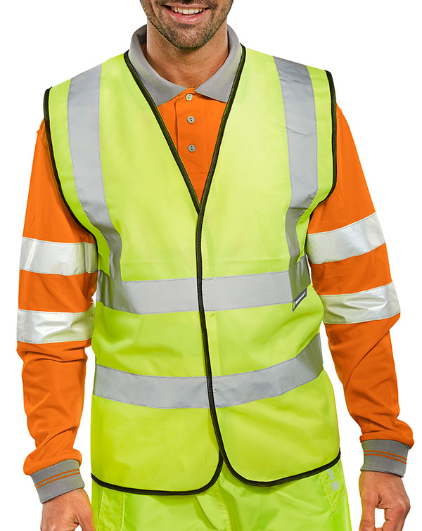 Beeswift Hi Vis Vest Wceng - Saturn Yellow - Customisable Hi-Vis Vest