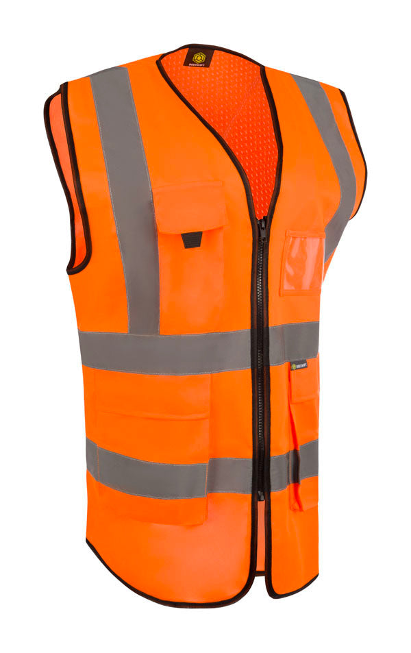 BEESWIFT WOMENS HI-VIS EXEC WAISTCOAT - Orange - Customisable Waistcoats / Vests