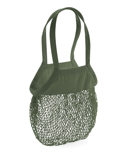 Westford Mill Organic Cotton Mesh Grocery Bag WM150 - Olive Green One size - Customisable Bags