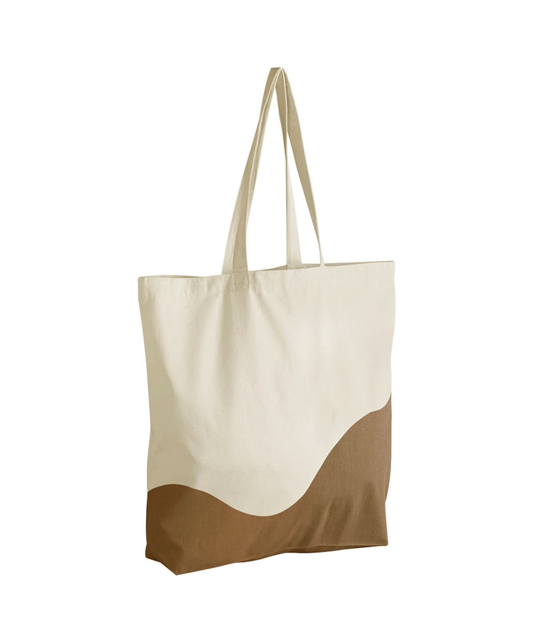 Westford Mill Organic Cotton Wave Print Maxi Tote WM235 - Natural Caramel One size - Customisable Bags