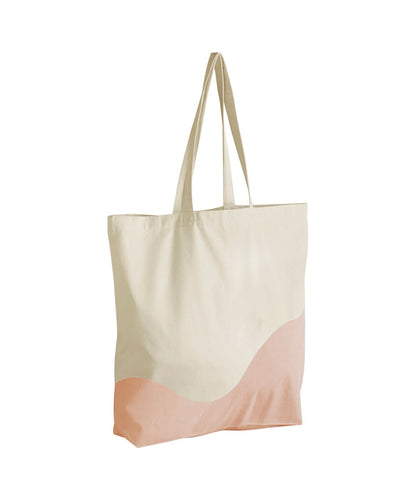 Westford Mill Organic Cotton Wave Print Maxi Tote WM235 - Natural Peach One size - Customisable Bags