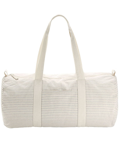 Westford Mill Striped Organic Cotton Barrel Bag WM258 - Grey Stripe One size - Customisable Bags