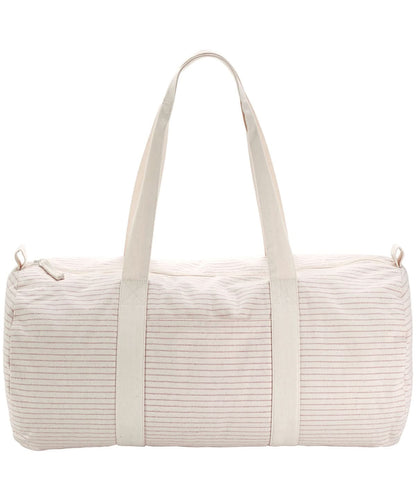 Westford Mill Striped Organic Cotton Barrel Bag WM258 - Red Stripe One size - Customisable Bags