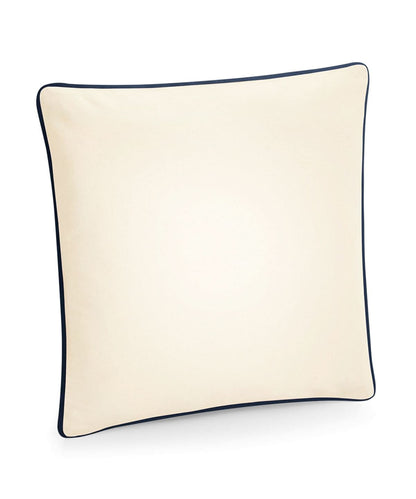 Westford Mill Fairtrade Cotton Piped Cushion Cover WM355 - Natural French Navy One Size - Customisable Cushion Covers