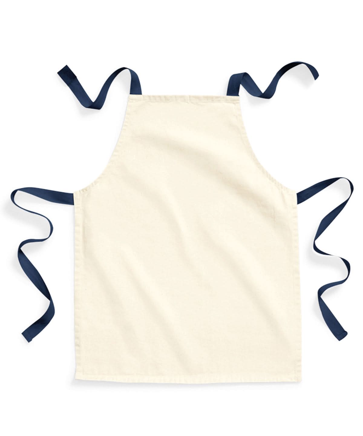 Westford Mill Fairtrade cotton junior craft apron WM362 - Natural French Navy One Size - Customisable Apron