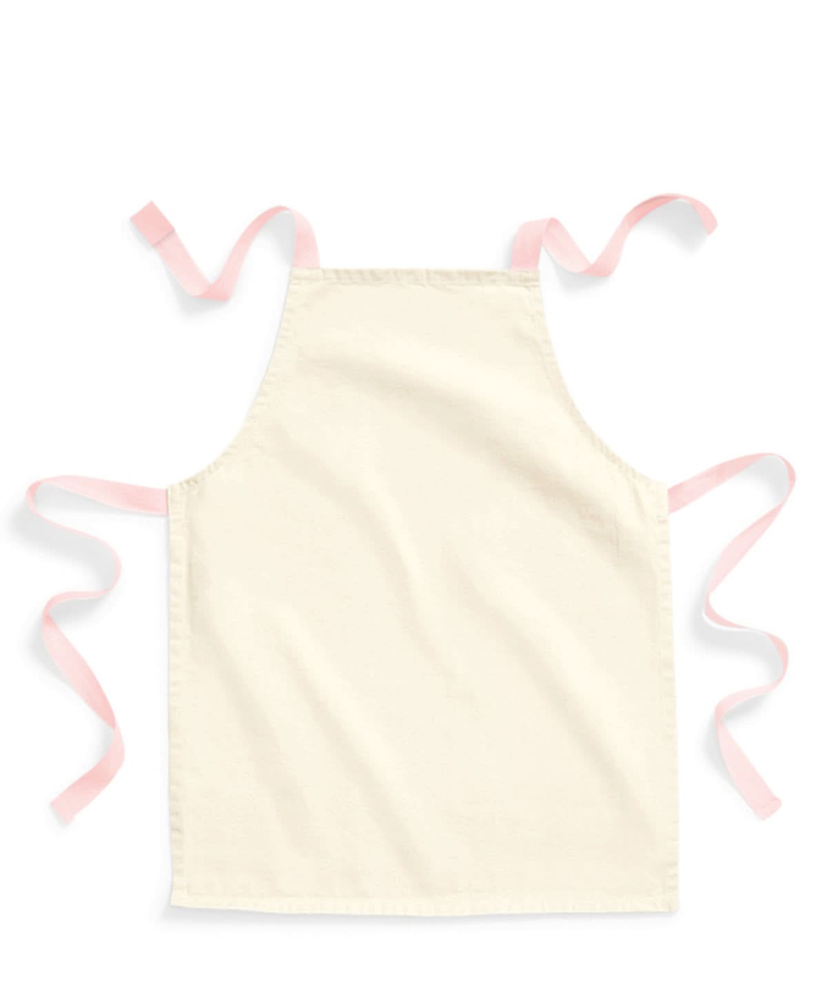 Westford Mill Fairtrade cotton junior craft apron WM362 - Natural Pastel Pink One Size - Customisable Apron