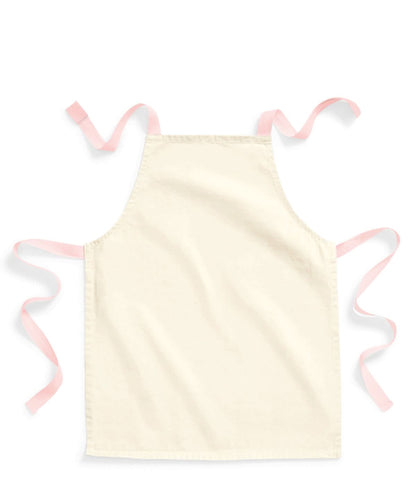 Westford Mill Fairtrade cotton junior craft apron WM362 - Natural Pastel Pink One Size - Customisable Apron