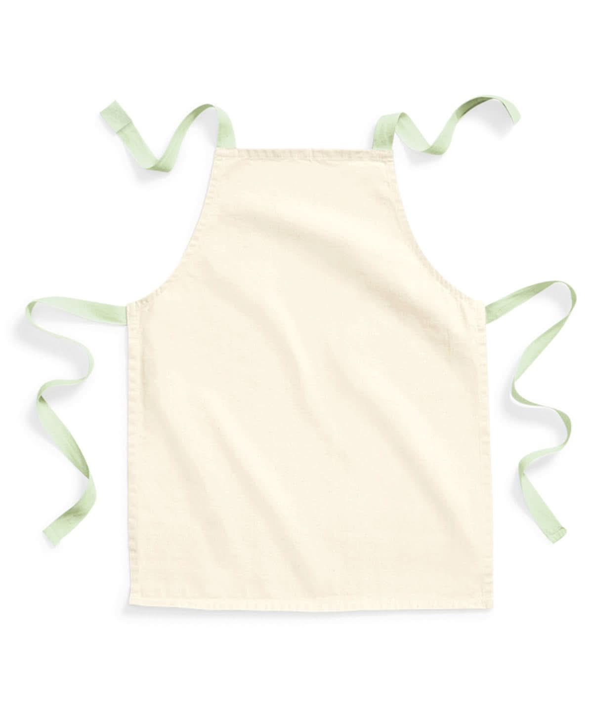 Westford Mill Fairtrade cotton junior craft apron WM362 - Natural Pistachio One Size - Customisable Apron