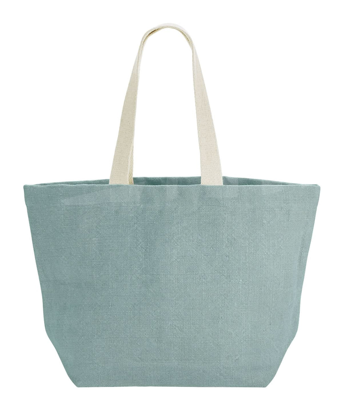 Westford Mill Soft Washed Jute Beach Bag WM466 - Duck Egg Blue One size - Customisable Bags