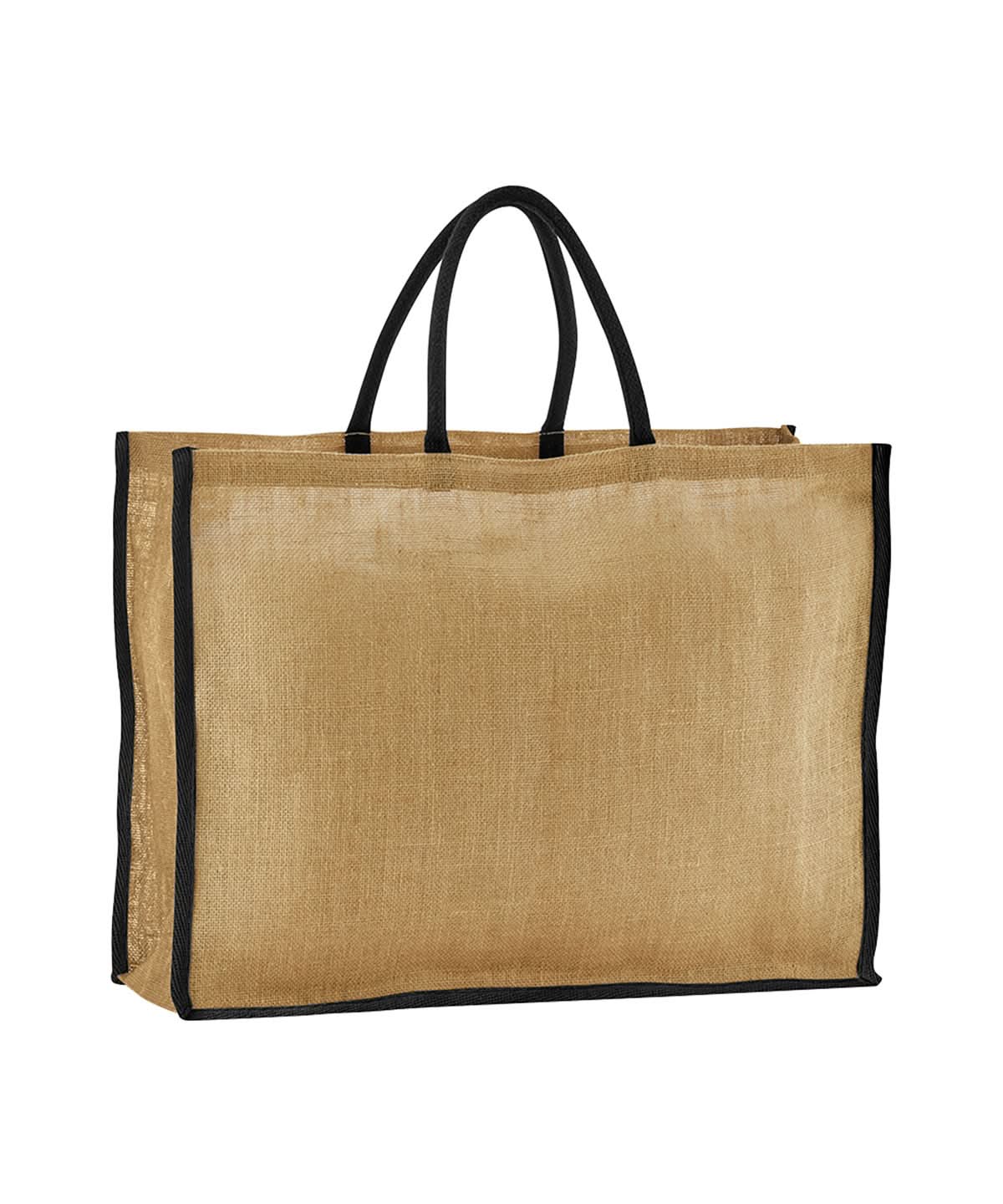 Westford Mill Natural Starched Jute Market Shopper WM475 - Natural Black One size - Customisable Bags