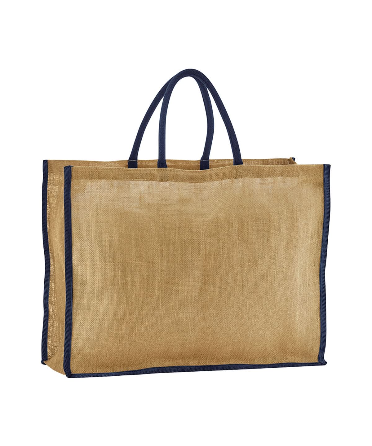 Westford Mill Natural Starched Jute Market Shopper WM475 - Natural Navy One size - Customisable Bags