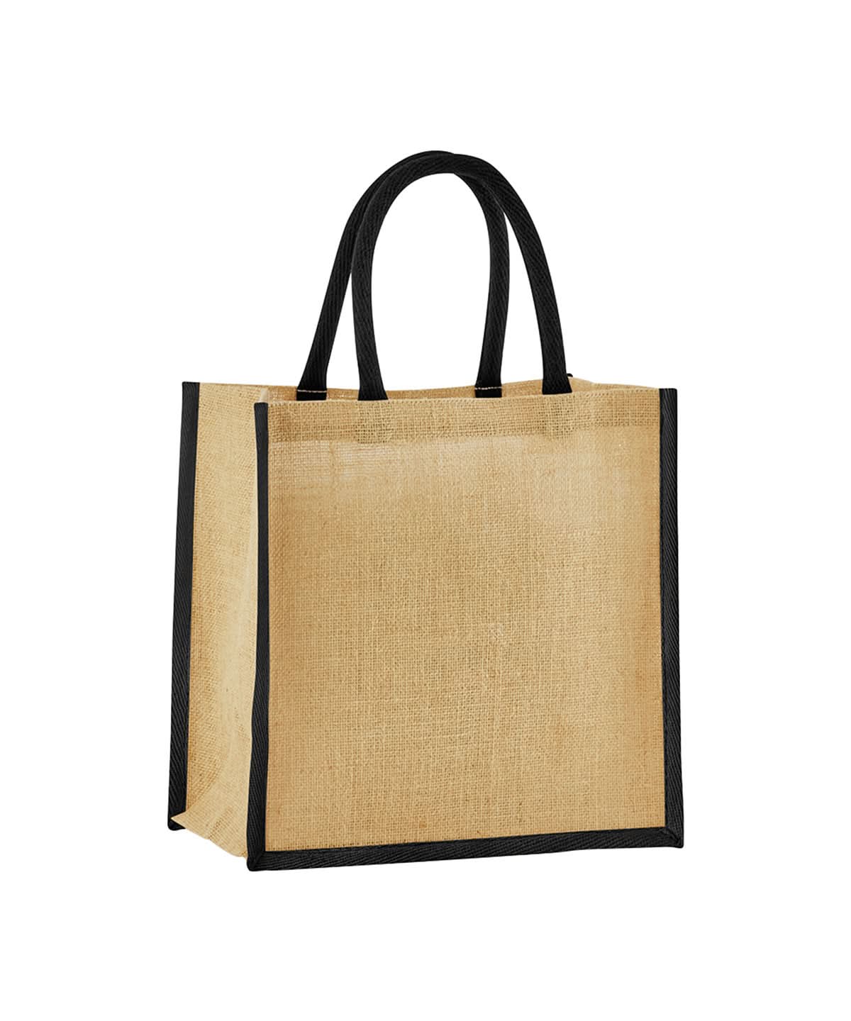 Westford Mill Natural Starched Jute Mini Gift Bag WM477 - Natural Black One size - Customisable Bags