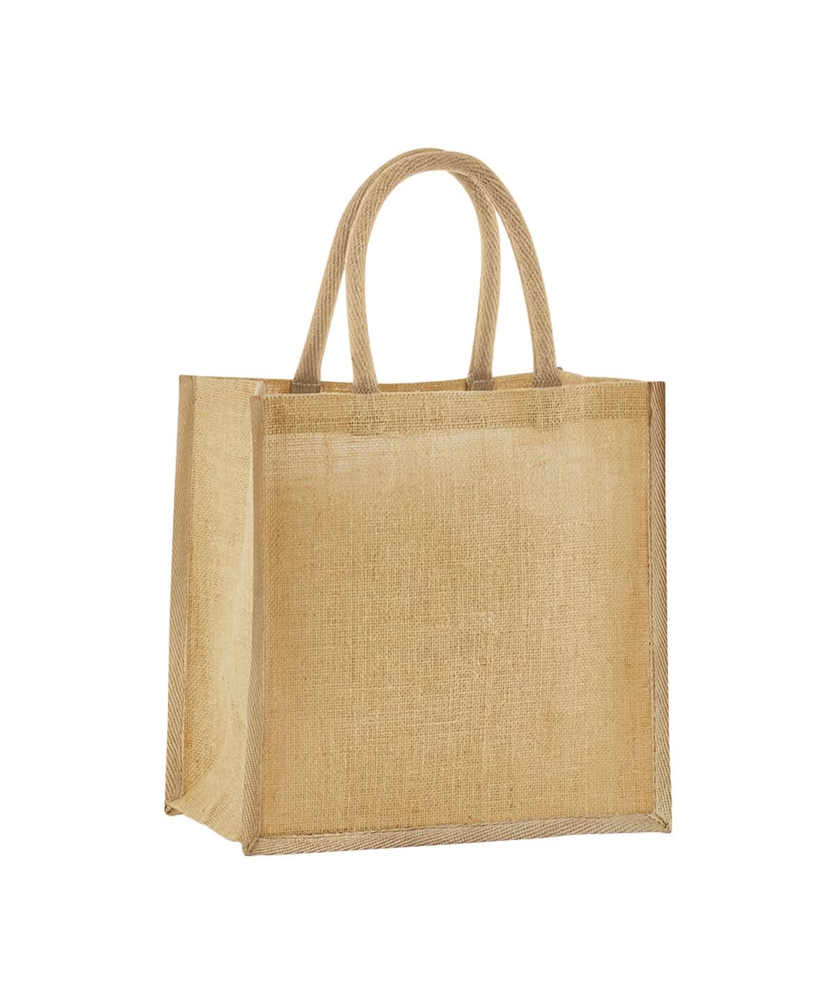 Westford Mill Natural Starched Jute Mini Gift Bag WM477 - Natural One size - Customisable Bags
