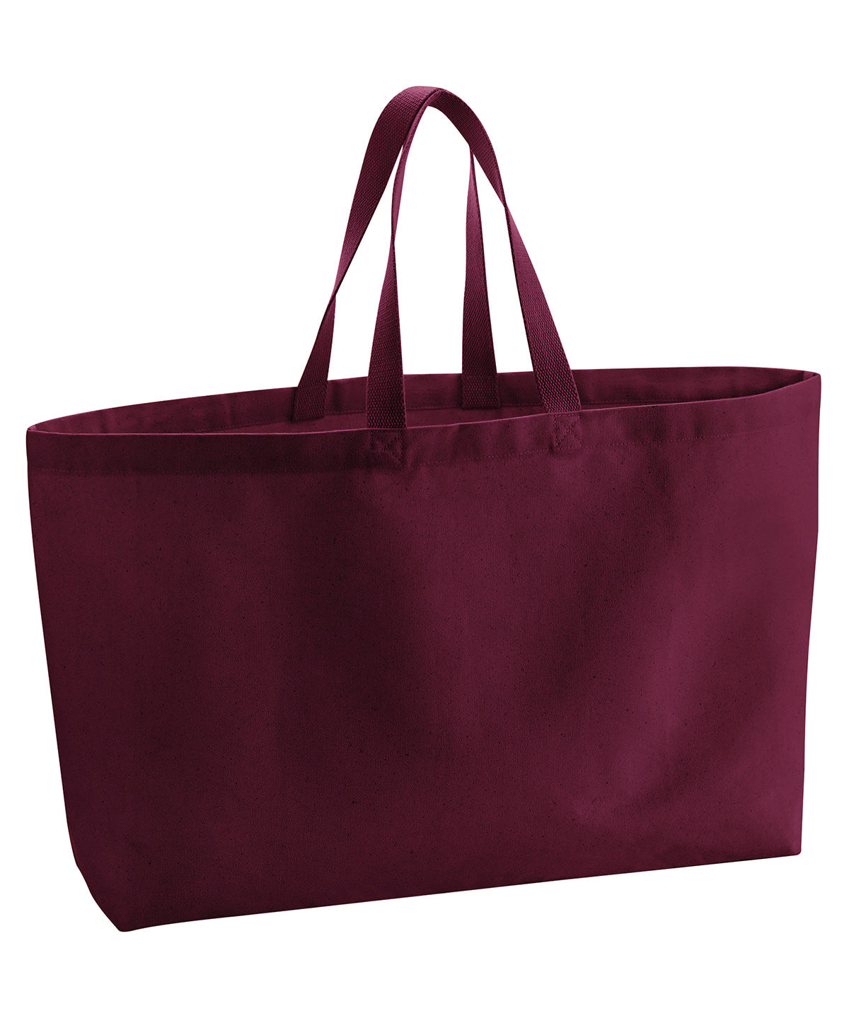 Oversized Canvas Tote Bag - W696 - Burgundy O S - Customisable Bags