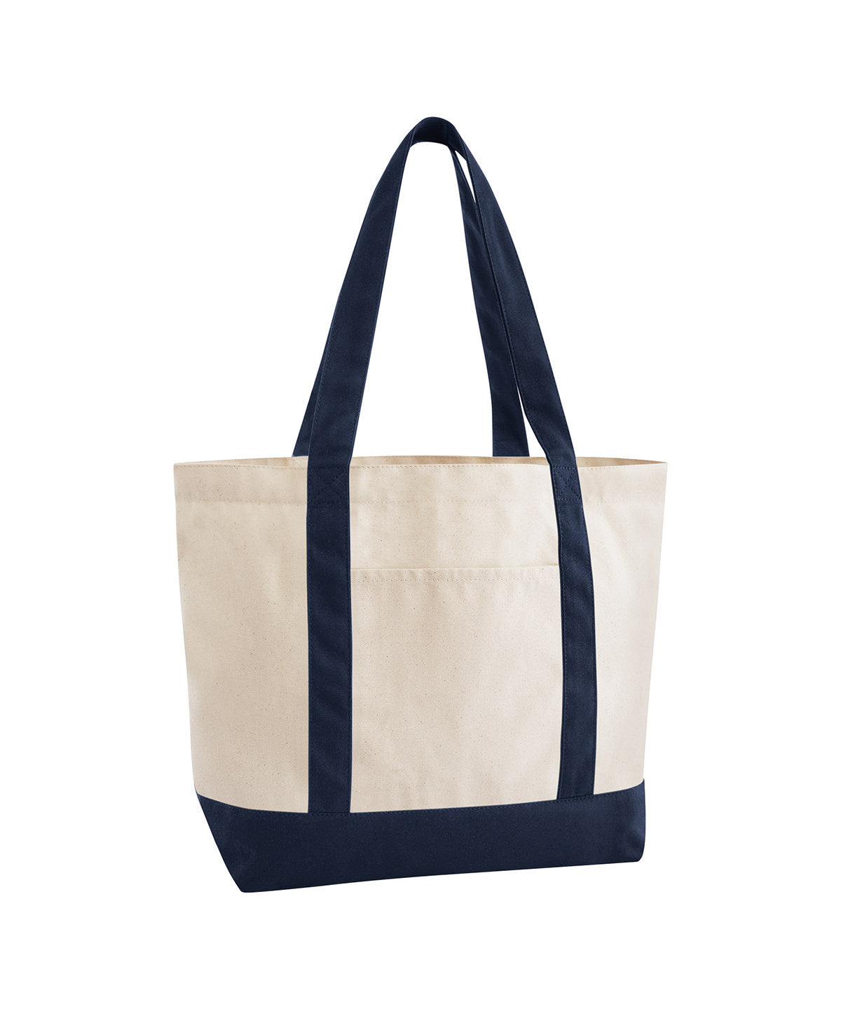 EarthAware® organic varsity shopper - WM804 - Natural French Navy One size - Customisable Bags