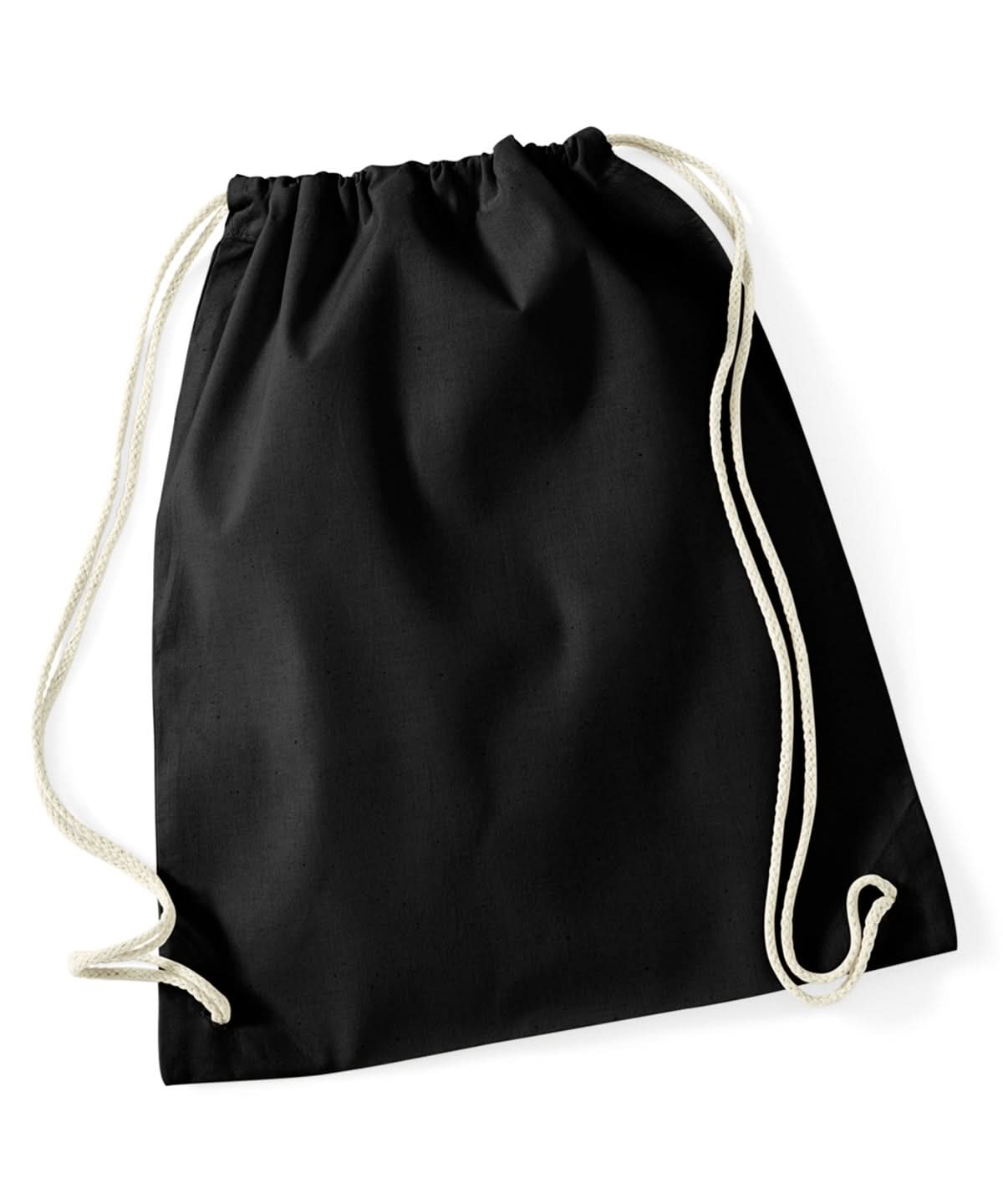 Westford Mill Recycled Cotton Gymsac WM910 - Black One size - Customisable Bags