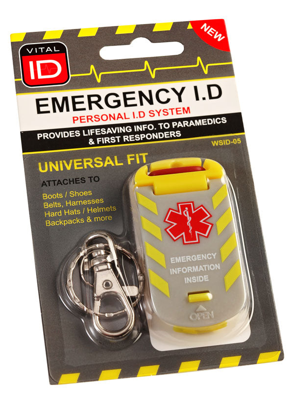 Vital ID Emergency ID Universal Fit Tag - - Customisable Identification