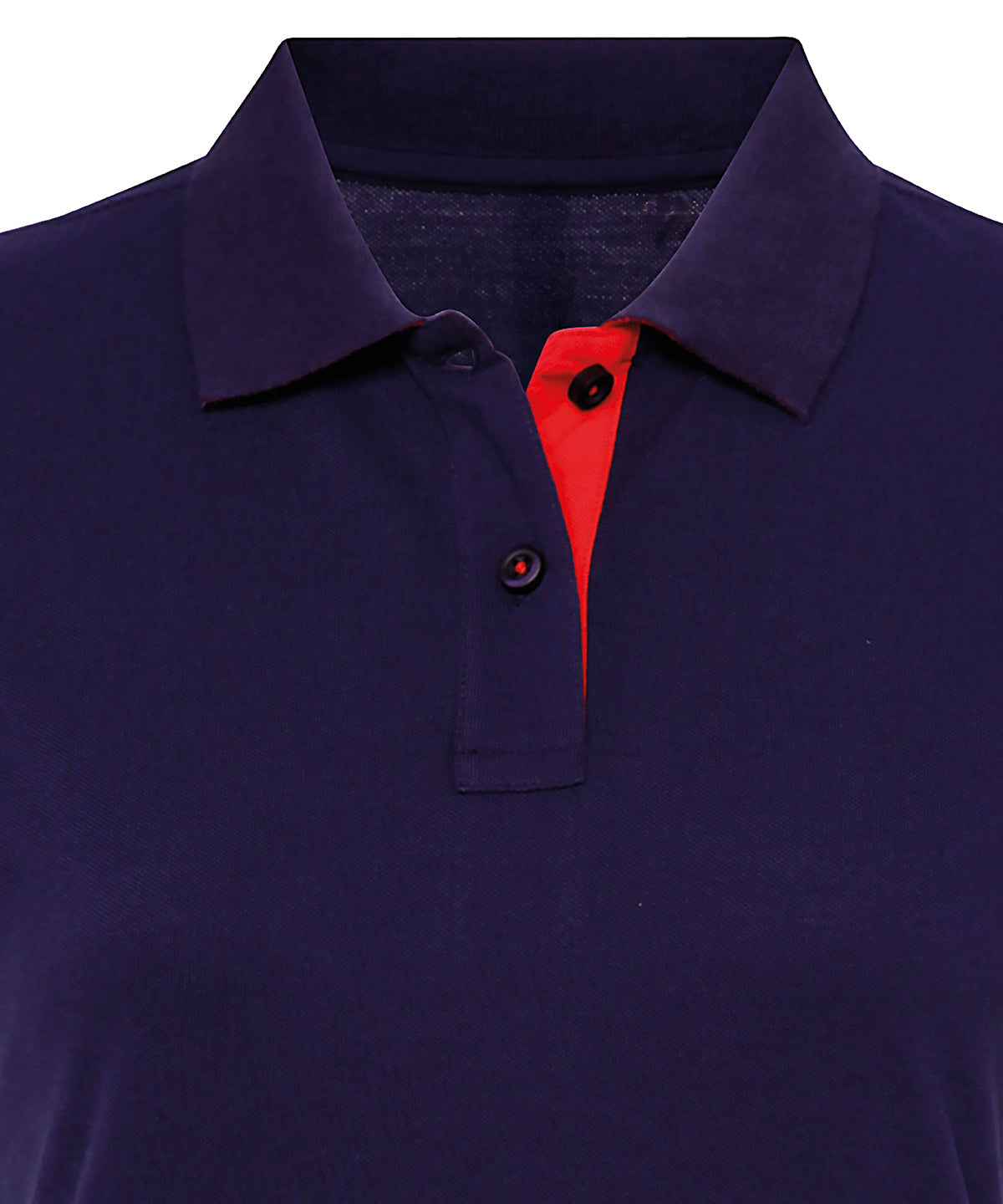 Womens contrast polo - AQ022 - Navy Red - Customisable Polo Shirts