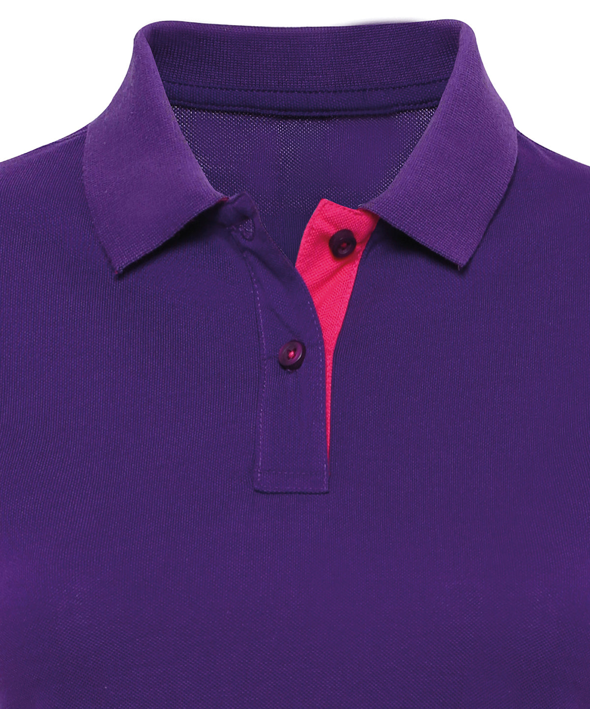 Womens contrast polo - AQ022 - Purple Pink - Customisable Polo Shirts